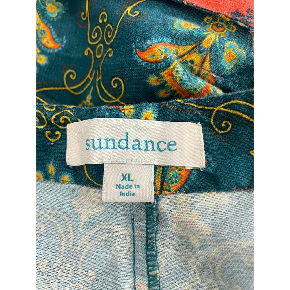 Sundance Kalini Teal Paisley Print Shorts Size XL - Picture 5 of 6